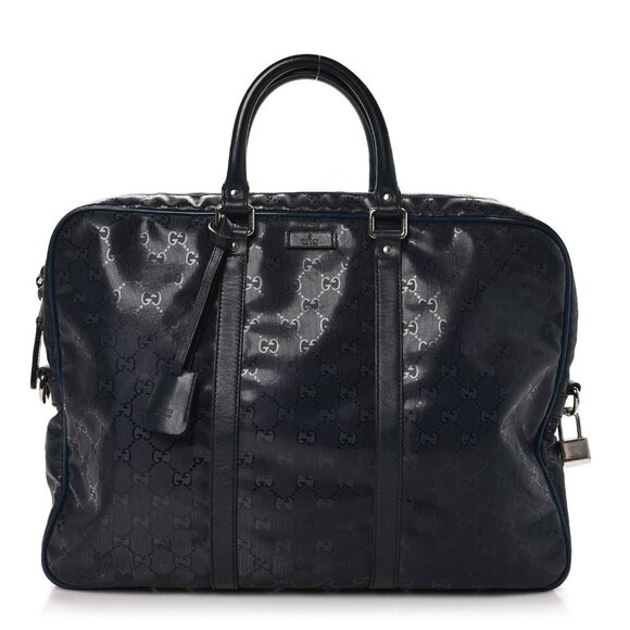 Authentic Gucci GG Imprime Business Bag Briefcase Crossbody Messenger Mens Black - Picture 1 of 14